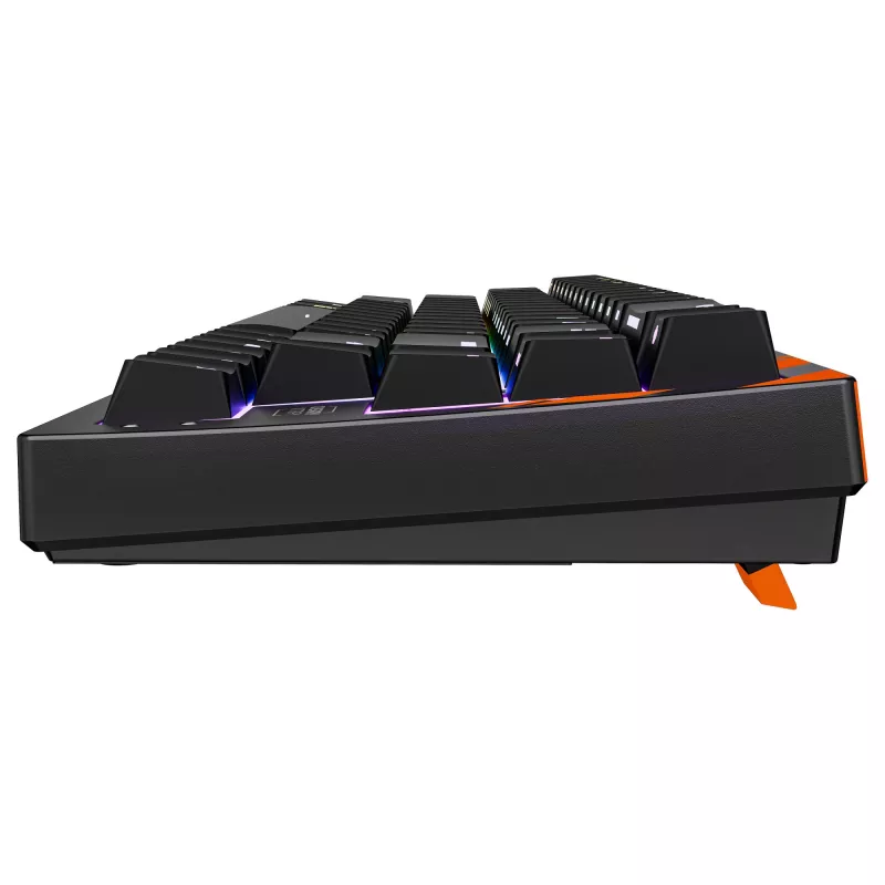 Mechaninė žaidimų klaviatūra Cherry K5 PRO TMR COMPACT – 65% AZERTY, USB laidinė, RGB apšvietimas, juoda/oranžinė