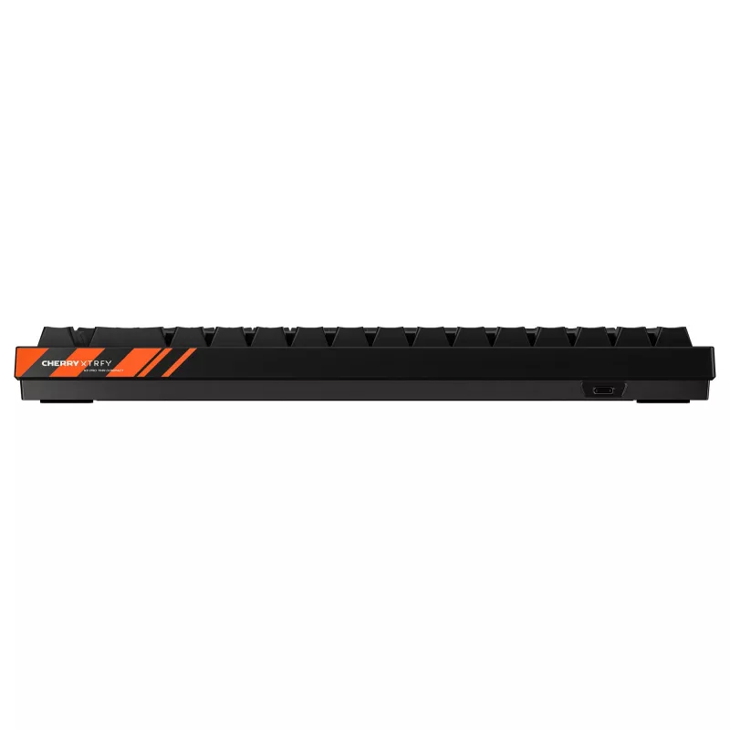 Mechaninė žaidimų klaviatūra Cherry K5 PRO TMR COMPACT – 65% AZERTY, USB laidinė, RGB apšvietimas, juoda/oranžinė