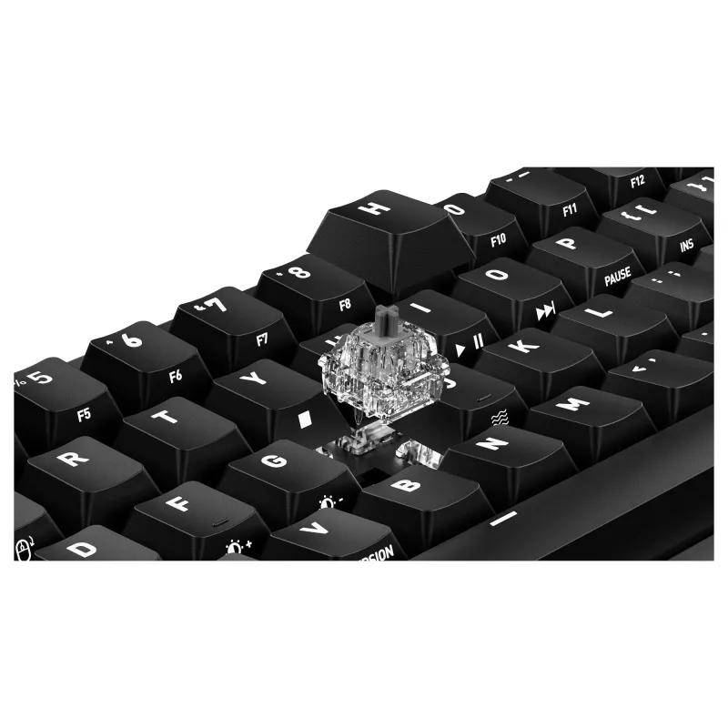Mechaninė žaidimų klaviatūra Cherry K5 PRO TMR COMPACT – 65% AZERTY, USB laidinė, RGB apšvietimas, juoda/oranžinė