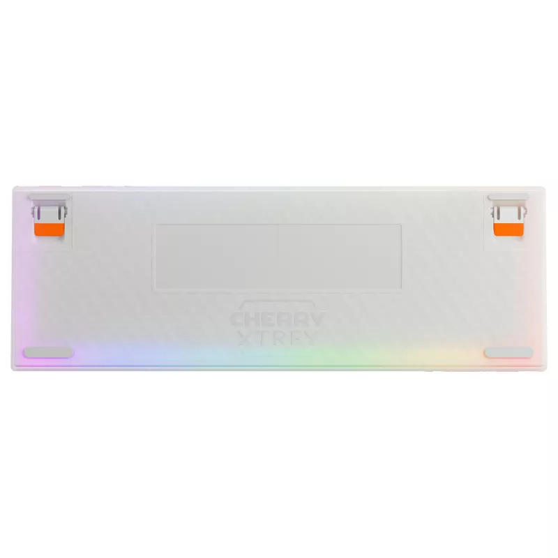 Mechaninė žaidimų klaviatūra Cherry K5 Pro TMR Compact — 65 % QWERTY USB laidinė, RGB, magnetiniai jungikliai, oranžinė/balta