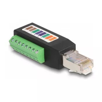 DeLOCK RJ45 kištukas Cat.5e į gnybtų bloko adapteris 90° kampu