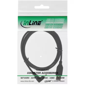 InLine USB 2.0 kabelis USB A kištukas į Mini-USB B kištuką, 90° kampu lenktos jungtys, 1,5 m, juodas