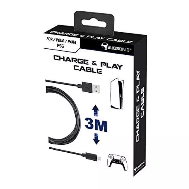 Subsonic įkrovimo ir žaidimo laidas PS5