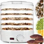 Extralink Home Didelė džiovykla grybams, vaisiams, daržovėms ir žolelėms Pro 500W + 5 padėklai 27 cm balta