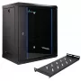 Extralink Lite 12U 530X400 sieninis stovo spintos korpusas juodas su lentyna