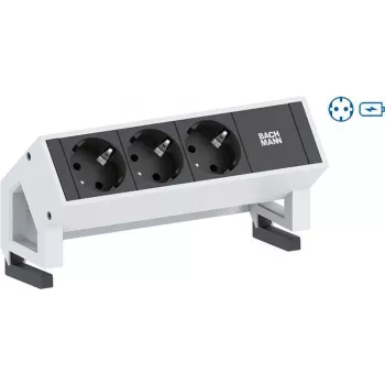 Bachmann Desk 2 ilginimo laidas su 1 AC lizdu, baltas (902.380)