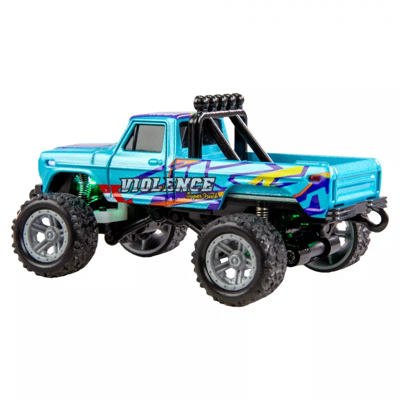 RC Monster Truck Amewi DieCast 1:64 RTR Mėlynas – liejamo metalo modelis, paruoštas važiavimui