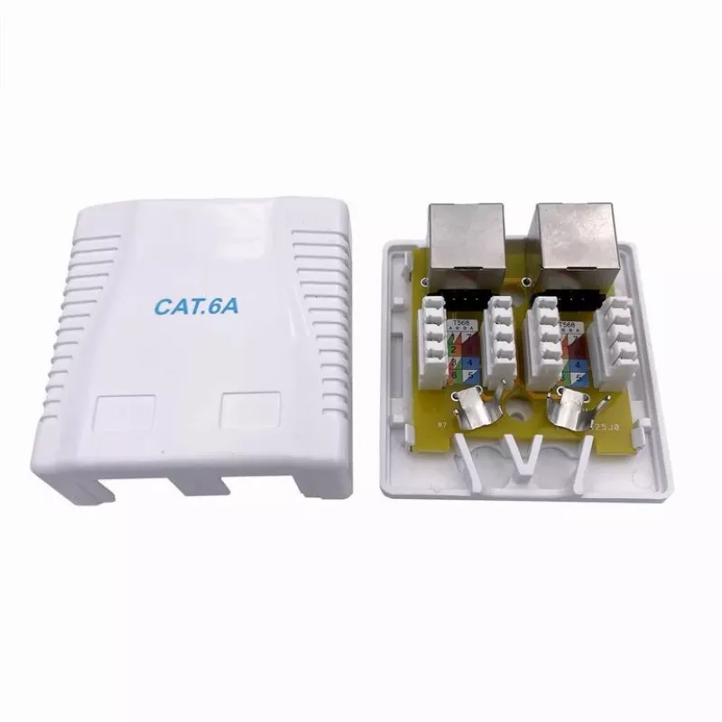 GEMBIRD Gniazdo natynkowe Sieninis ekranuotas tinklo lizdas 2×RJ45 Cat6A FTP