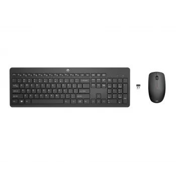 HP 230 belaidis pelės ir klaviatūros rinkinys, pilno dydžio, RF belaidis, membraninis, juodas, pelė įtraukta