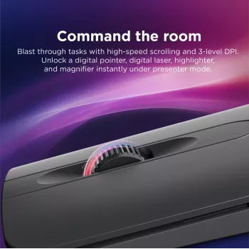 Belaidė ambidekstrinė Bluetooth pelė Lenovo 4Y51T62792 – IR LED, 4000 DPI, 7 mygtukai, ratukas, pilka
