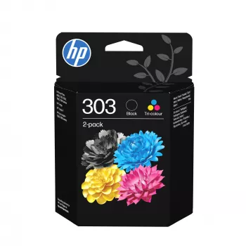 Originalūs HP 303 rašalo kasetės, 2 vnt. (juoda/trispalvė), standartinė talpa
