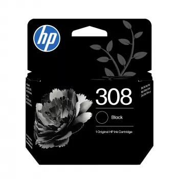 Kasetė HP 308 Black Original – pigmentinė juoda, standartinė išeiga, vieno paketo, 160 puslapių