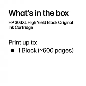 Originali HP 303XL didelės talpos juoda kasečių rašalinė kasetė