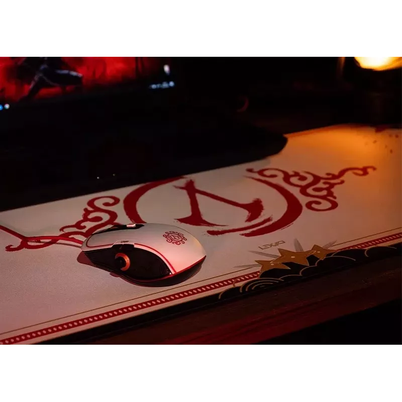 Lexip Assassin’s Creed Shadows „Initiate“ Box kompiuterio žaidimo pelė ir kilimėlis