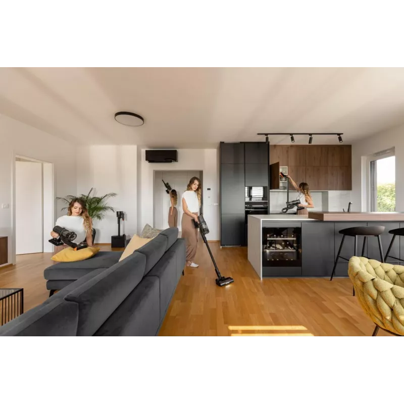 Gorenje SVC296749NEBL 2-in-1 lazdelinis dulkių siurblys, bekontaktis, sausas valymas, HEPA filtras, be maišelio, 0,6 l, 550 W, antracitas