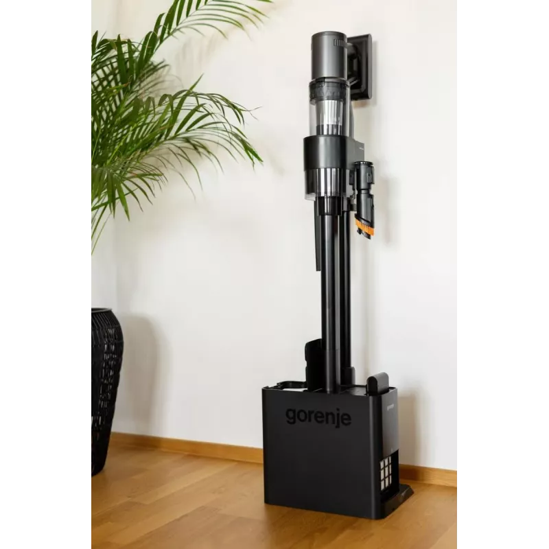 Gorenje SVC296749NEBL 2-in-1 lazdelinis dulkių siurblys, bekontaktis, sausas valymas, HEPA filtras, be maišelio, 0,6 l, 550 W, antracitas