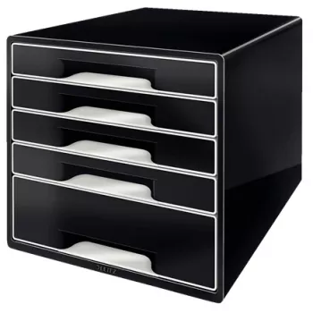 Leitz Desk Cube 5 stalčių, 5 stalčiai, Plastikas, Juoda, 1 vnt., 270 mm, 287 mm