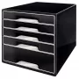 Leitz Desk Cube 5 stalčių, 5 stalčiai, Plastikas, Juoda, 1 vnt., 270 mm, 287 mm