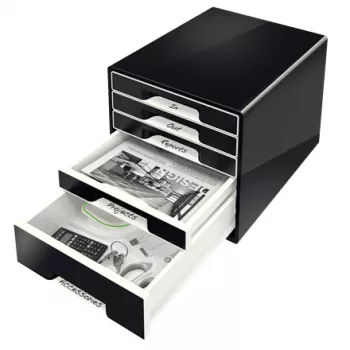 Leitz Desk Cube 5 stalčių, 5 stalčiai, Plastikas, Juoda, 1 vnt., 270 mm, 287 mm