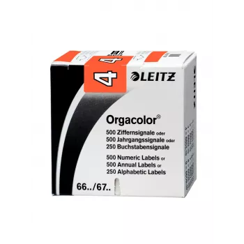 Lipnios etiketės Leitz Orgacolor apvaliais kampais, oranžinės