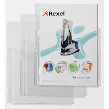 Rexel talpios kišenės su priekine kišene, 210 x 297 mm (A4), skaidrios, PVC, 0,18 mm