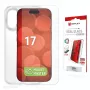 Apsauginis stiklas ir dėklas e.v.i. Displex, skirtas Apple iPhone 17, grūdintas stiklas, skaidrus, sausas klijavimas, atsparus įbrėžimams