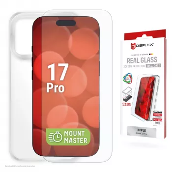 Apsauginis stiklas + dėklas e.v.i., skirtas Apple iPhone 17 Pro – grūdintas stiklas, skaidrus, atsparus įbrėžimams ir smūgiams