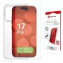 Apsauginis stiklas + dėklas e.v.i., skirtas Apple iPhone 17 Pro – grūdintas stiklas, skaidrus, atsparus įbrėžimams ir smūgiams