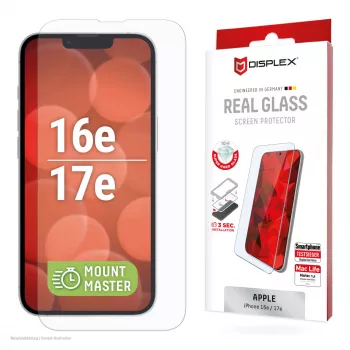 Grūdinto stiklo apsauginis stikliukas e.v.i. Displex (10H), skirtas Apple iPhone 16e/17e – atsparus įbrėžimams, nešvarumams ir smūgiams, skaidrus