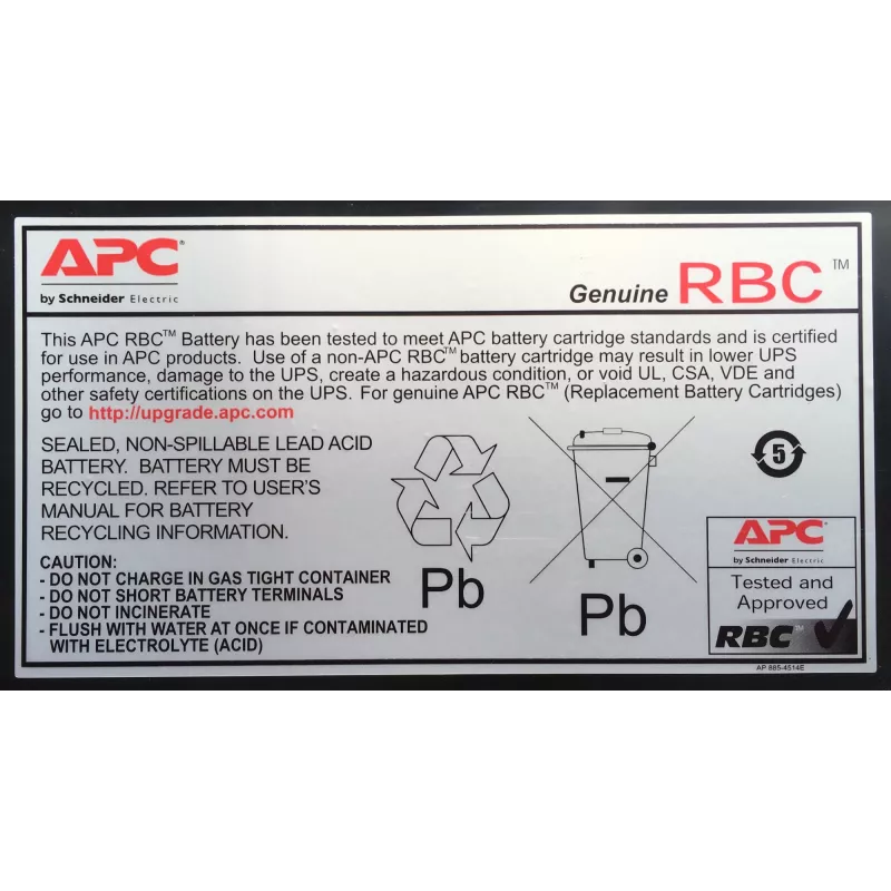 APC atsarginė baterija RBC6 (OEM), VRLA, juoda, 7.68 kg, 195.6 x 152.4 x 94 mm