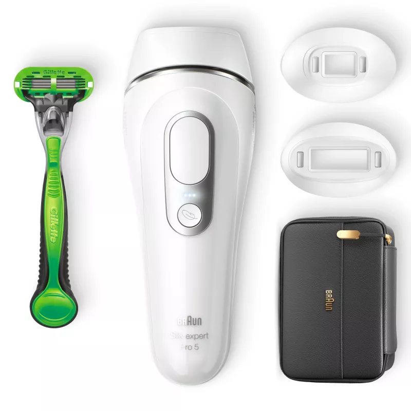 Braun Silk·expert Pro 5 PL5145 IPL plaukų šalinimo prietaisas, sidabrinis, baltas