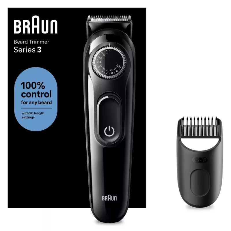 Braun BeardTrimmer 3 BT3400 barzdaskutė, plaunama, akumuliatorinė, juoda