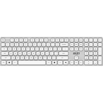 MSI FORGE K210 W COMBO WHITE US klaviatūra ir pelė belaidžiai namams ir biurui USB QWERTY US