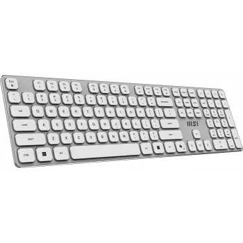 MSI FORGE K210 W COMBO WHITE US klaviatūra ir pelė belaidžiai namams ir biurui USB QWERTY US