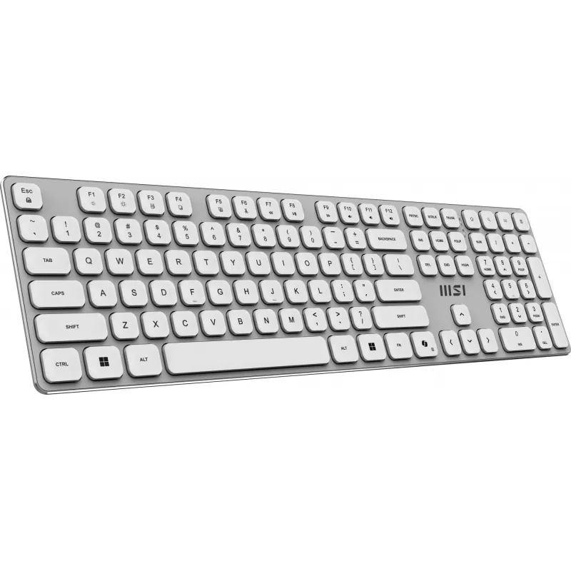MSI FORGE K210 W COMBO WHITE US klaviatūra ir pelė belaidžiai namams ir biurui USB QWERTY US