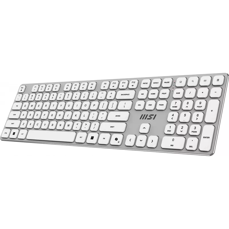 MSI FORGE K210 W COMBO WHITE US klaviatūra ir pelė belaidžiai namams ir biurui USB QWERTY US