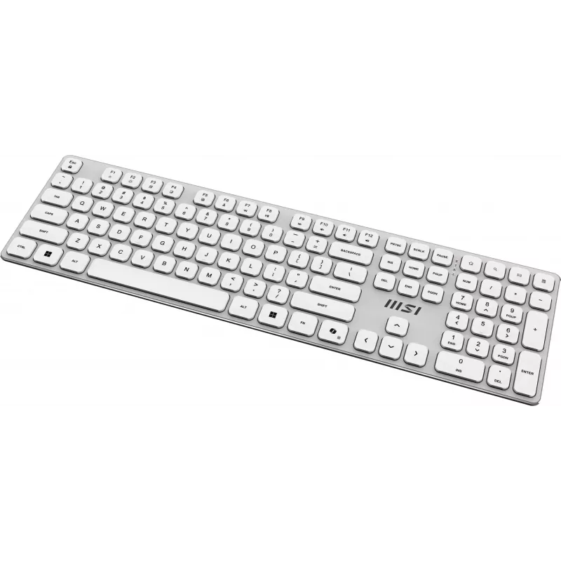 MSI FORGE K210 W COMBO WHITE US klaviatūra ir pelė belaidžiai namams ir biurui USB QWERTY US