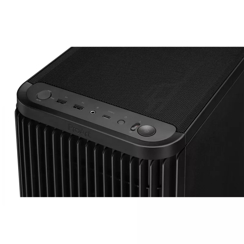 PC korpusas ASUS ProArt PA401 Mesh Panel Juodas, ATX, 2x160mm priekyje, 1x120mm gale, 2x3.5 colio + 2x2.5 colio, USB 3.2 Gen1