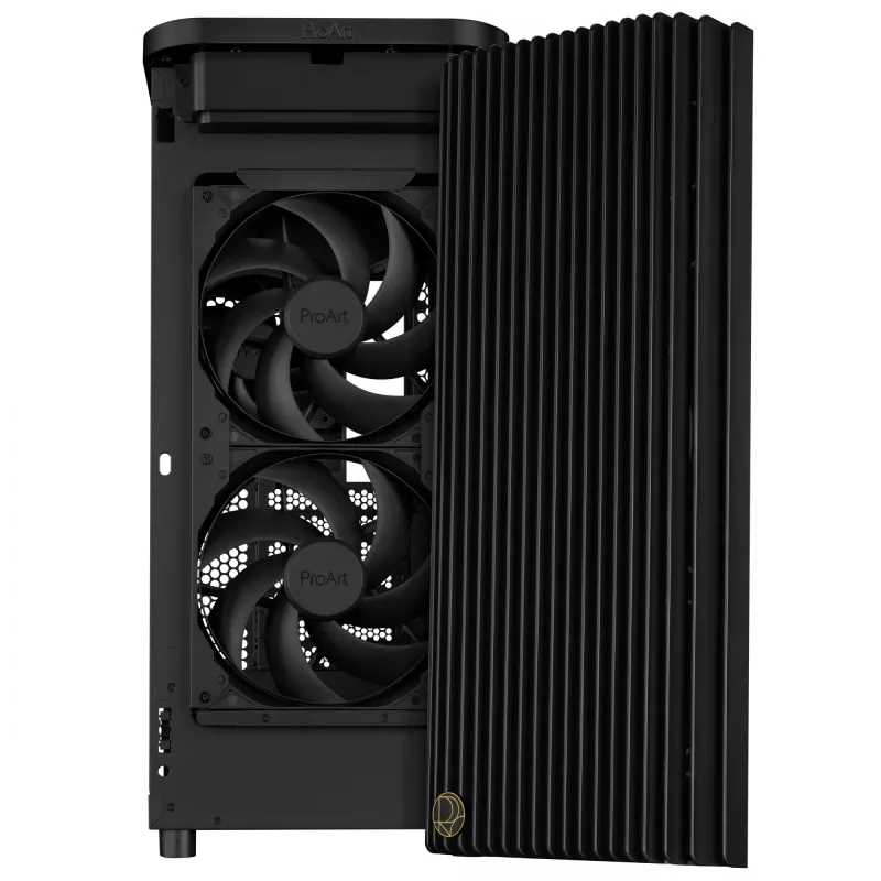 PC korpusas ASUS ProArt PA401 Mesh Panel Juodas, ATX, 2x160mm priekyje, 1x120mm gale, 2x3.5 colio + 2x2.5 colio, USB 3.2 Gen1