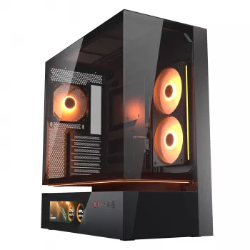 Cougar CFV235 Vision Midi Tower PC korpusas, ARGB, 9,16 colio LCD (1920×462), grūdintas stiklas, juodas
