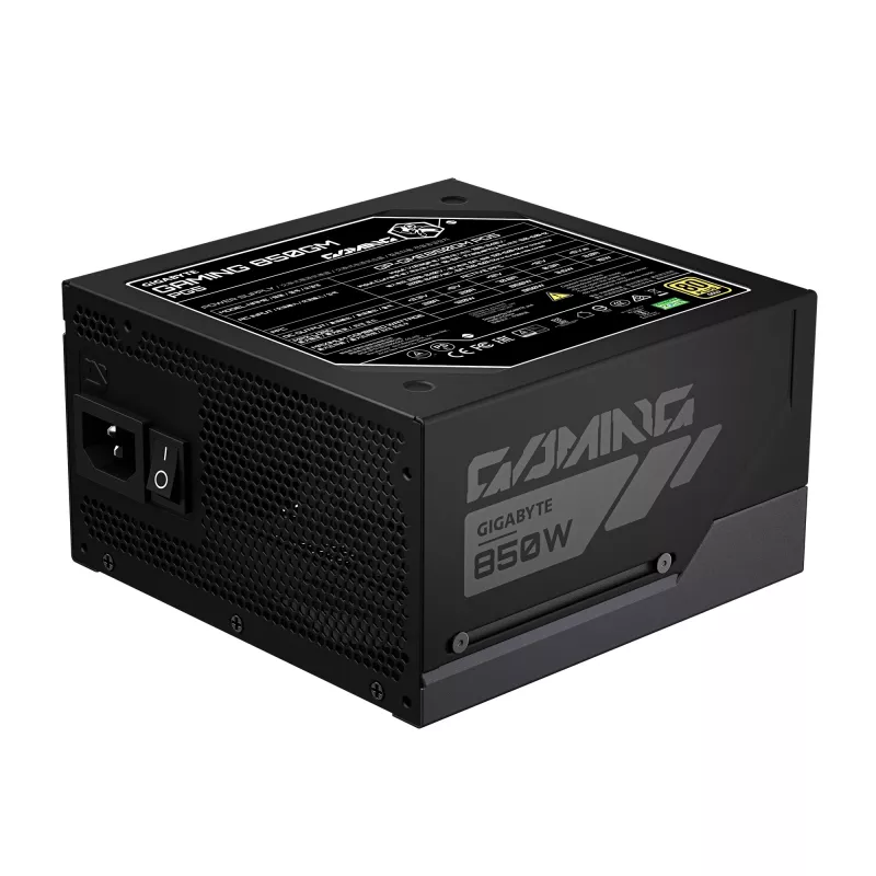 GIGABYTE GAMING 850GM PG5 maitinimo blokas – PCIe 5.1, 80 PLUS Gold, visiškai modulinis, 135 mm ventiliatorius, ATX 3.1 suderinamas, EU kištukas