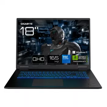 Nešiojamas kompiuteris GIGABYTE GAMING A18 PRO DYJG3DEBC4SH, Intel Core 7 240H, 45,7 cm (18 colių) WQXGA, 32 GB LPDDR5x-SDRAM, 1 TB SSD, NVIDIA GeForce RTX 5080, Wi-Fi 6E, Windows 11 Home, juodas