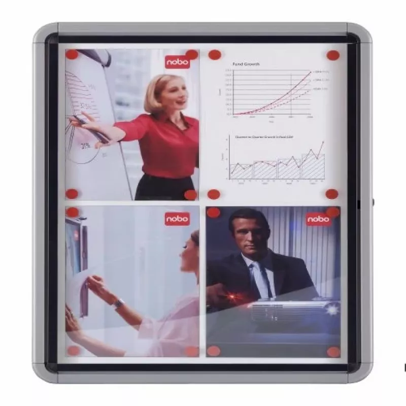 Nobo Premium Plus lauko magnetinė lenta su užraktu 8xA4