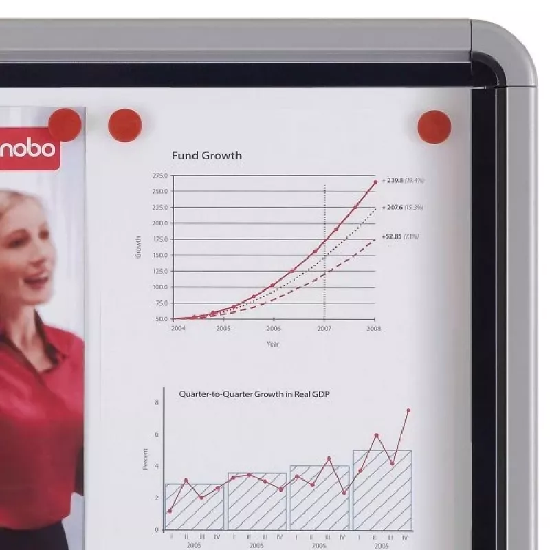 Nobo Premium Plus lauko magnetinė lenta su užraktu 8xA4