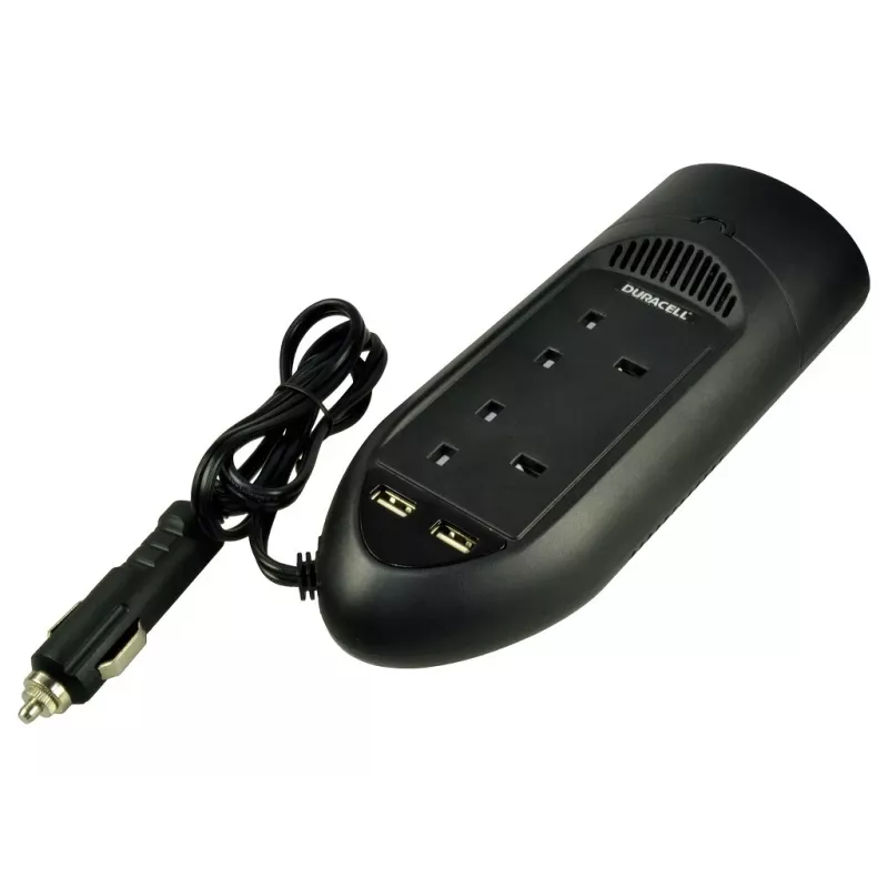 Duracell 175W keitiklis su dviem UK kištukiniais lizdais ir USB prievadais, 12V