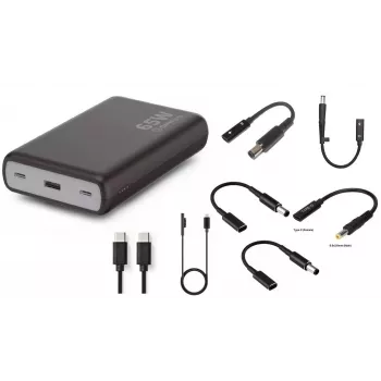 Nešiojamas maitinimo bankas CoreParts MBX-PB007, 65W, juodas