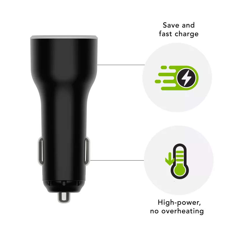 Automobilinis USB-C PD 65W įkroviklis d bramante re-charge – 12–24 V, juodas
