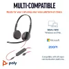 Ausinės HP Poly Blackwire 3225 Stereo USB-C + 3,5 mm kištukas + USB-C/A adapteris (didmeninė pakuotė)