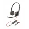 Ausinės HP Poly Blackwire 3225 Stereo USB-C + 3,5 mm kištukas + USB-C/A adapteris (didmeninė pakuotė)