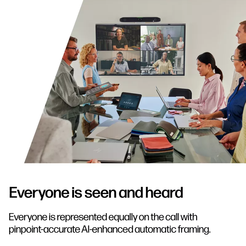 HP Poly Studio X52 All-In-One vaizdo konferencijų sistema, 4K Ultra HD, 30 fps, 95°, 5x, Android